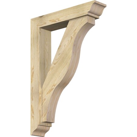 Ekena Millwork Funston Traditional Rough Sawn Bracket w/ Offset Brace, Douglas Fir, 6"W x 28"D x 40"H BKT0604X28X40FST01RDF